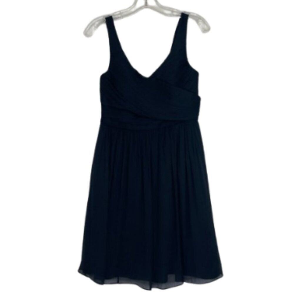 J. Crew dark blue sleeveless mini dress 100% silk size 8 Petite